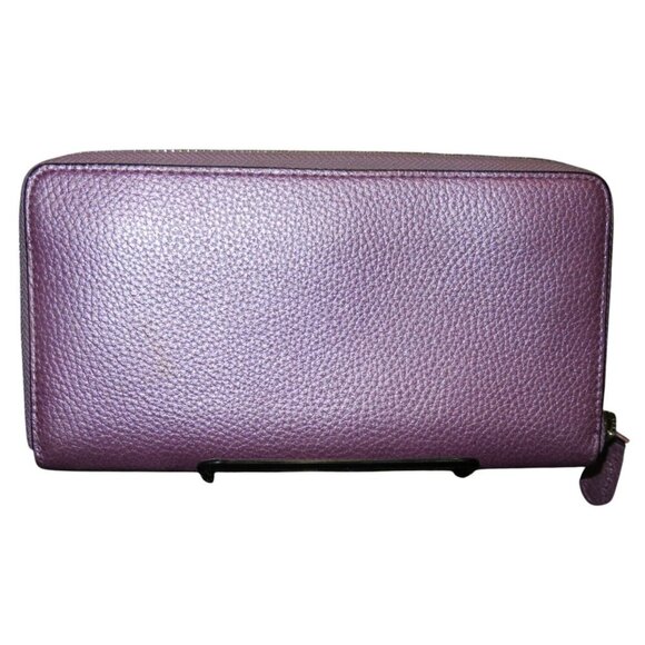 Coach Metallic Pink Leather Zip Around Accordion Continental Long Wallet - Picture 2 of 8